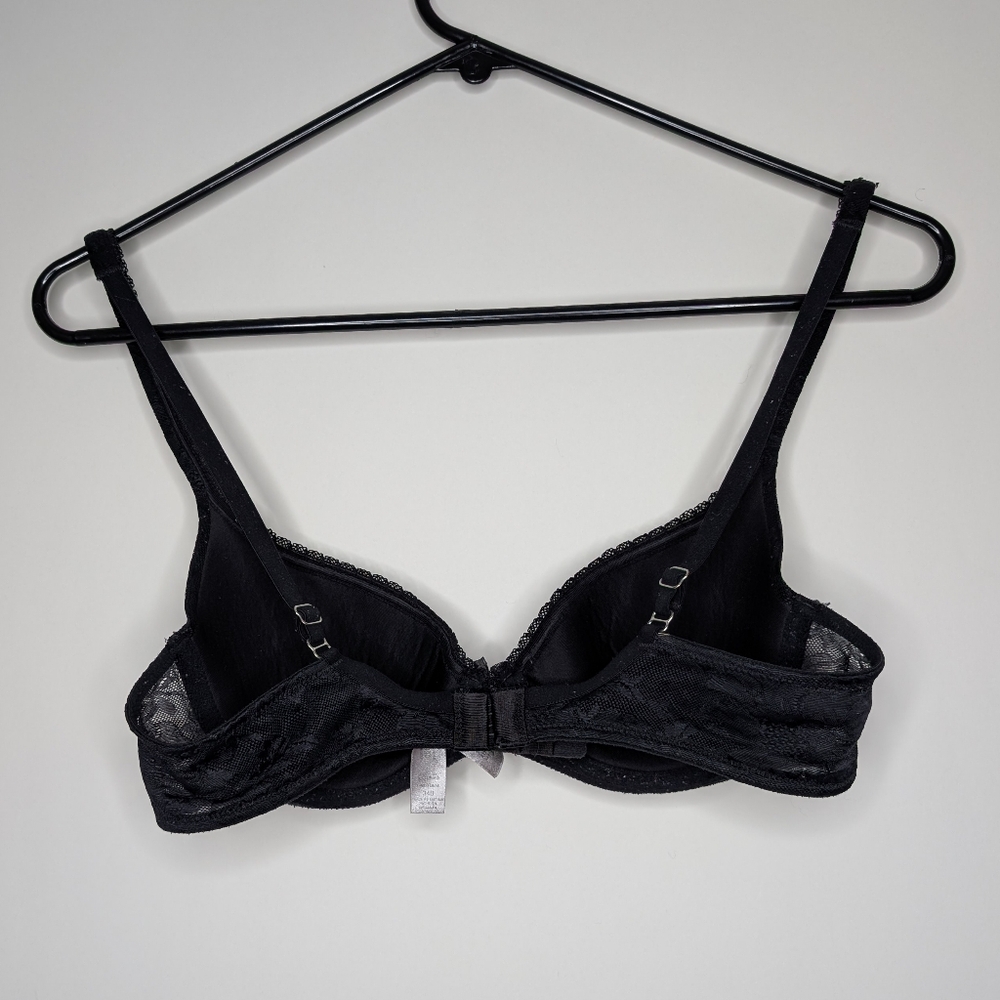 Victoria's Secret Women's Lined Demi Bra Tan with Black Floral Lace Size 34B - Picture 9 of 16